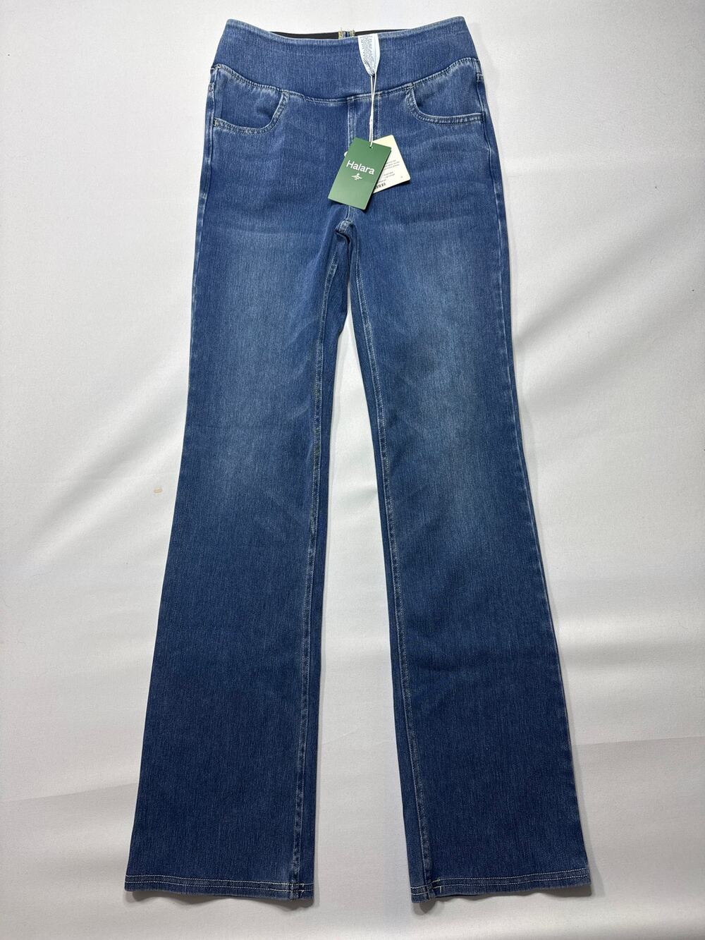 NWT Halara Flex Women's High Waisted Pockets Washed Bootcut Jeans- XS (24x30)